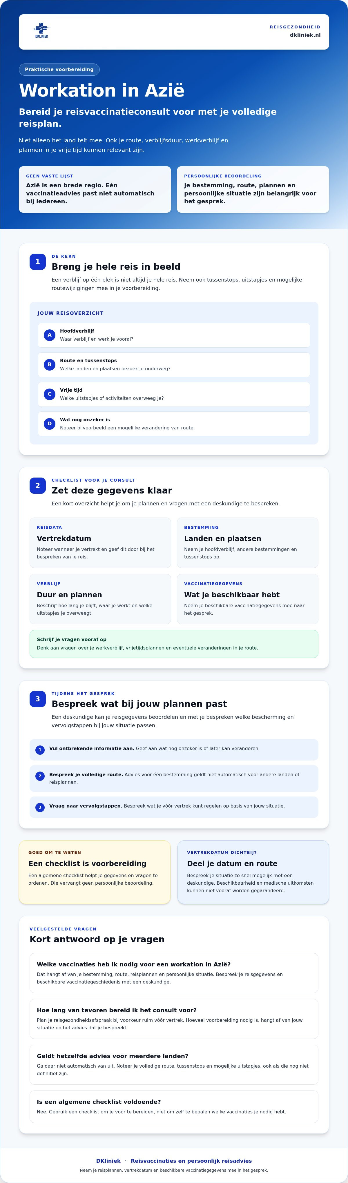 Vaccinaties voor workation in Azië: handige checklist voor 2026 infographic